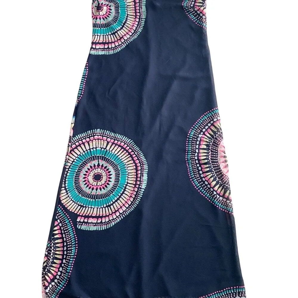 Old Navy Womens XS Navy Blue Mandala Print V-Neck Spaghetti Strap Maxi Dress - Picture 3 of 7